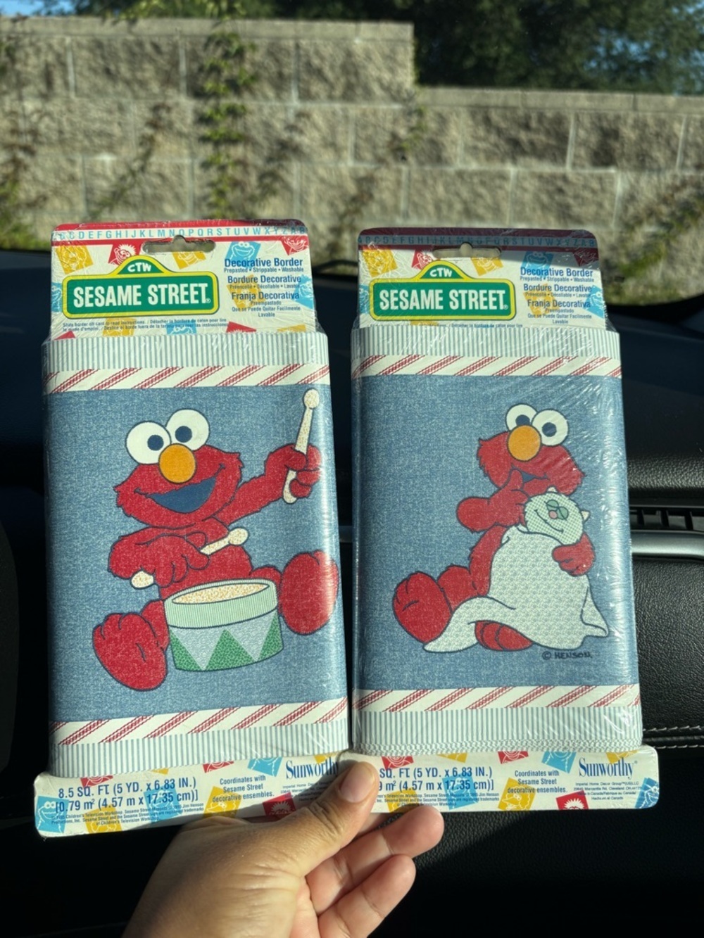 vintage 1995 Sunworthy Sesame Street pre-pasted wallpaper border set of 2 New